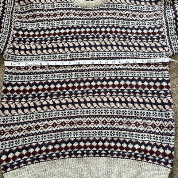 VTG Woolrich Geometric Pattern Sweater Crew Neck Red/Cream - Mens Size Large - Picture 7 of 8